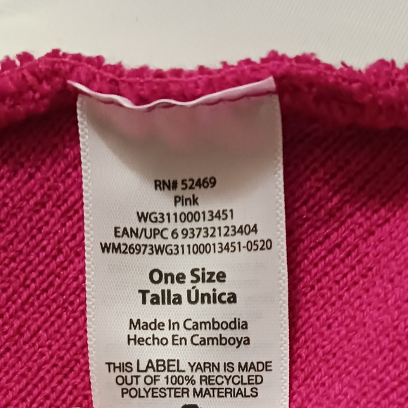 Pink knitted winter warm beanie hat - Picture 4 of 4